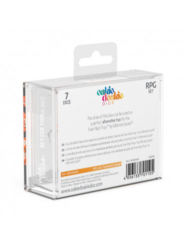 es::Oakie Doakie Dice Dados RPG-Set Translucent-Naranja 7