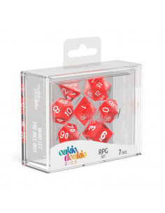 es::Oakie Doakie Dice Dados RPG-Set Translucent-Rojo 7 2