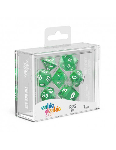 es::Oakie Doakie Dice Dados RPG-Set Translucent-Verde 7
