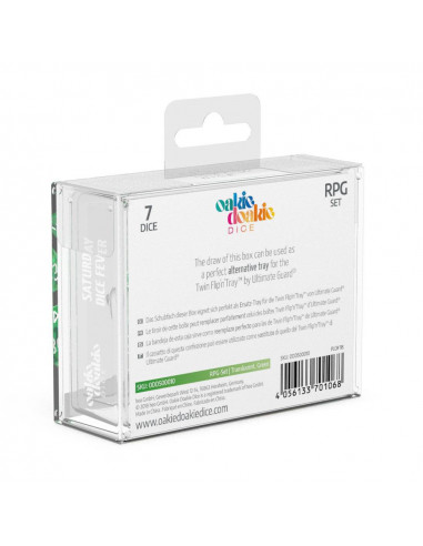 es::Oakie Doakie Dice Dados RPG-Set Translucent-Verde 7