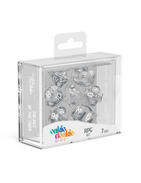 es::Oakie Doakie Dice Dados RPG-Set Translucent-Claro 7