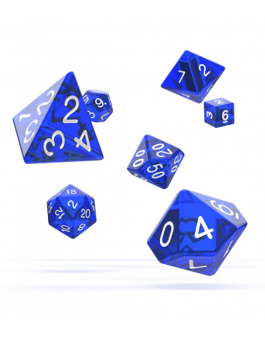 es::Oakie Doakie Dice Dados RPG-Set Translucent-Azul 7