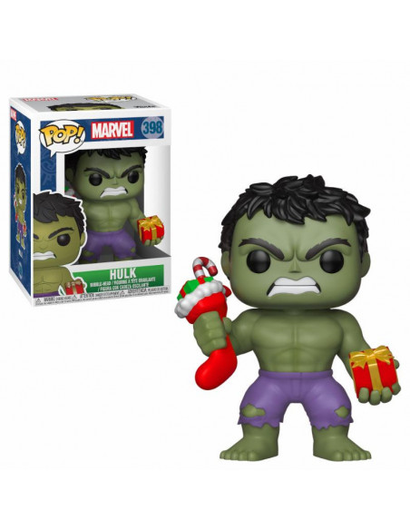 es::Marvel Comics POP! Marvel Holiday Vinyl Cabezón Hulk Stocking & Plush 9 cm