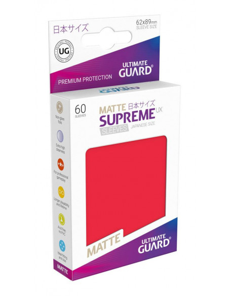 es::Ultimate Guard Supreme UX Sleeves Fundas de Cartas Tamaño Japonés Rojo Mate 60