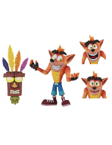 es::Crash Bandicoot Figura Ultra Deluxe Crash with Aku Aku Mask 14 cm