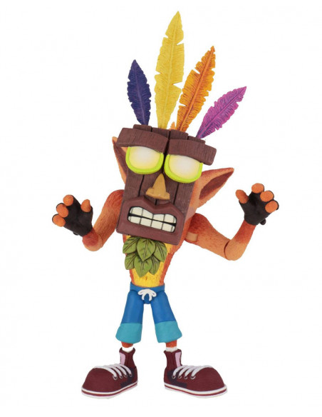 es::Crash Bandicoot Figura Ultra Deluxe Crash with Aku Aku Mask 14 cm