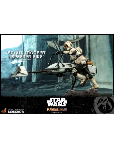 es::Star Wars The Mandalorian Figura 1/6 Scout Trooper & Speeder Bike Hot Toys 30 cm 