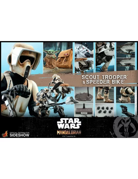 es::Star Wars The Mandalorian Figura 1/6 Scout Trooper & Speeder Bike Hot Toys 30 cm 