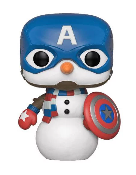 es::Marvel Holiday Figura POP! Marvel Vinyl Captain America 9 cm
