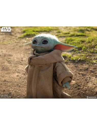 es::Star Wars The Mandalorian Estatua tamaño real The Child Baby Yoda Sideshow 42 cm