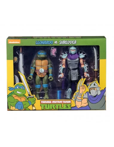 es::Tortugas Ninja Pack de 2 Figuras Leonardo vs Shredder 18 cm
