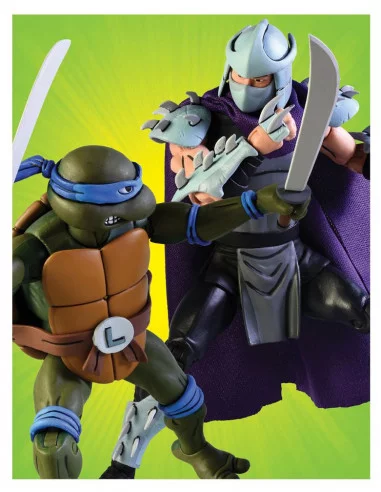 es::Tortugas Ninja Pack de 2 Figuras Leonardo vs Shredder 18 cm