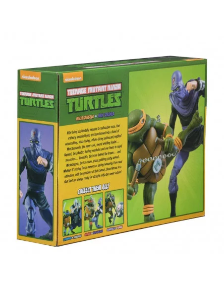 es::Tortugas Ninja Pack de 2 Figuras Michelangelo vs Foot Soldier 18 cm