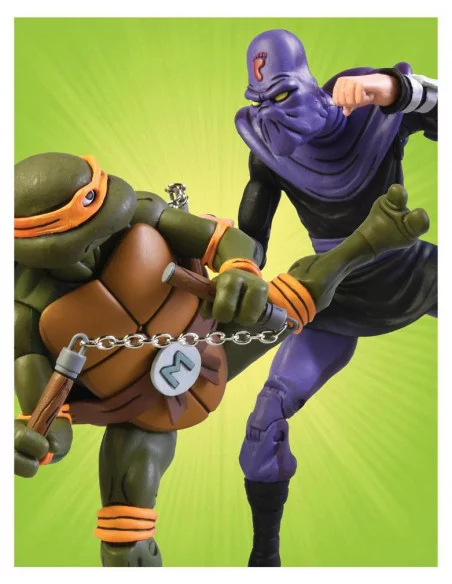 es::Tortugas Ninja Pack de 2 Figuras Michelangelo vs Foot Soldier 18 cm