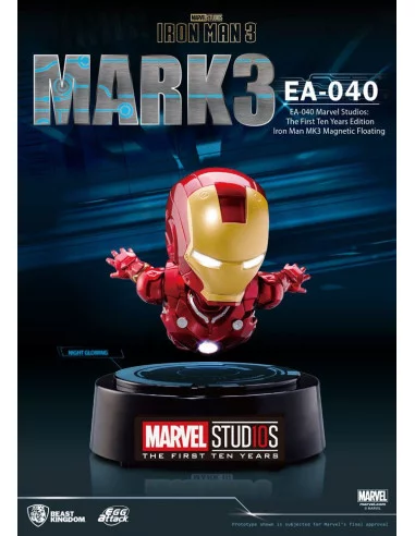 es::Iron Man 3 Estatua con luz Egg Attack Magnetic Floating Iron Man Mark III The First Ten Years Edition 16 cm