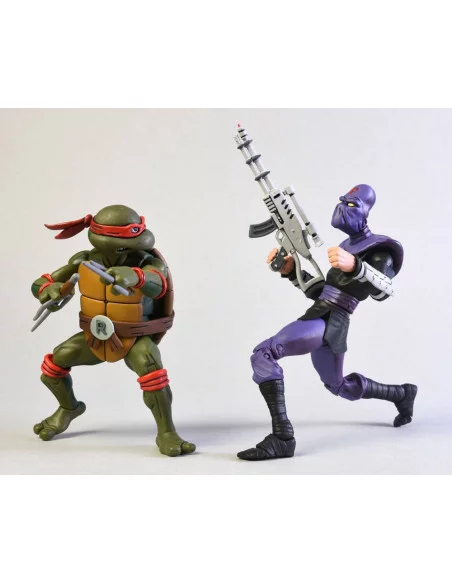 es::Tortugas Ninja Pack de 2 Figuras Raphael vs Foot Soldier 18 cm