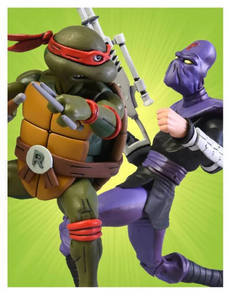 es::Tortugas Ninja Pack de 2 Figuras Raphael vs Foot Soldier 18 cm