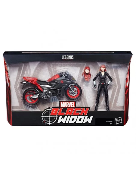 es::Marvel Legends Figura Ultimate Black Widow con moto 15 cm
