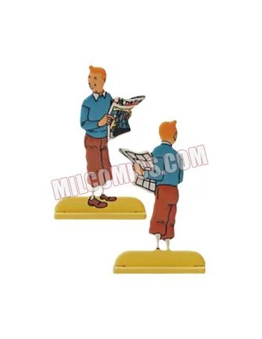 es::Silueta Tintín 2013: Tintín con el periódico