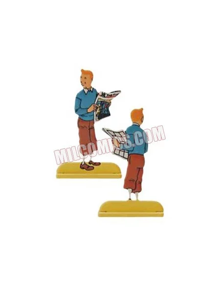 es::Silueta Tintín 2013: Tintín con el periódico