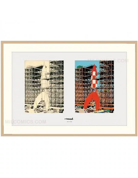 es::Litografía Tintín: Torre De Lanzamiento Cohete