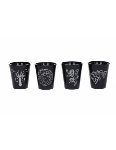 es::Juego de Tronos Pack de 4 Vasos de Chupitos Logo & Emblema