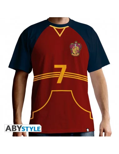 es::Harry Potter Camiseta Premium 'Quidditch' hombre color rojo. Talla S