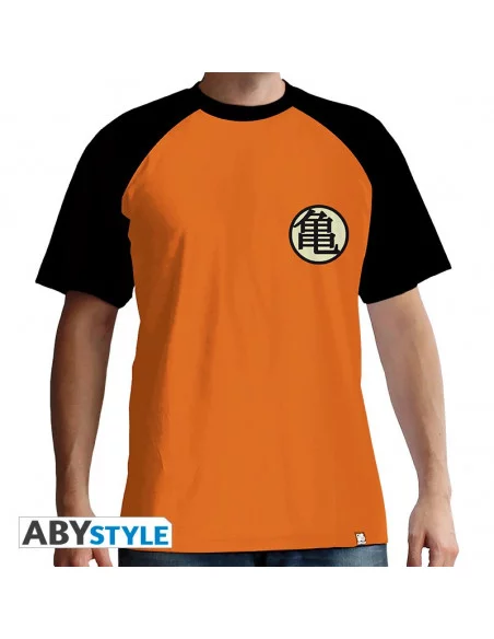 es::Dragon Ball Camiseta Premium 'Símbolo Kame' hombre color naranja. Talla L