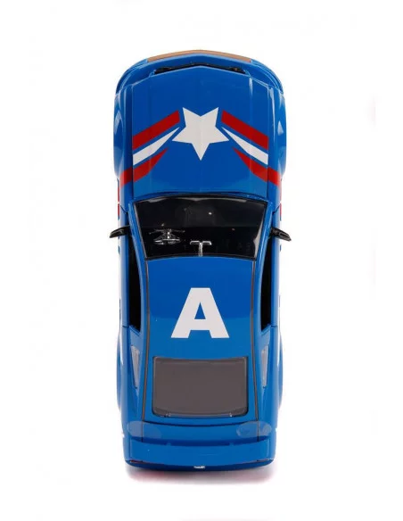 es::Marvel Hollywood Rides Vehículo 1/24 2006 Ford Mustang GT con Figura de Captain America es::Marvel Hollywood Rides Vehículo 1/24 2006 Ford Mustang GT con Figura de Captain America
