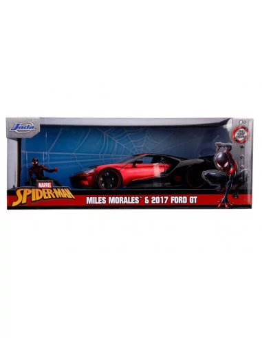 es::Marvel Hollywood Rides Vehículo 1/24 2017 Ford GT con Figura de Miles Morales