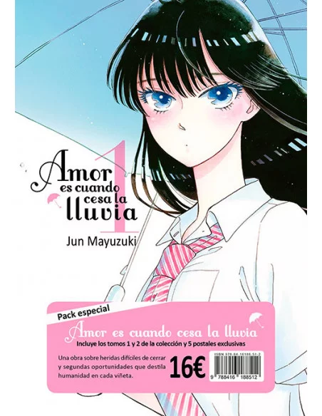 es::Amor es cuando cesa la lluvia 01 y 02 pack con postales