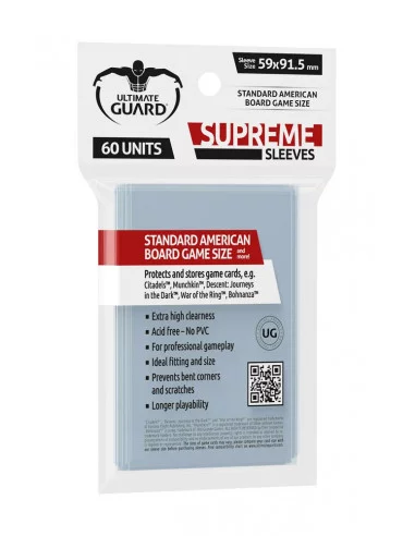 es::Ultimate Guard Supreme Sleeves Fundas de Cartas del Juego de Mesa Standard American 60