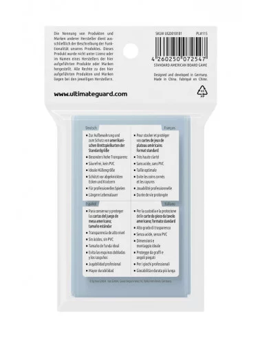 es::Ultimate Guard Supreme Sleeves Fundas de Cartas del Juego de Mesa Standard American 60