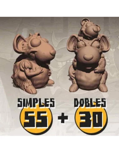 es::Ratland. Set de miniaturas de ratas para el juego de tablero