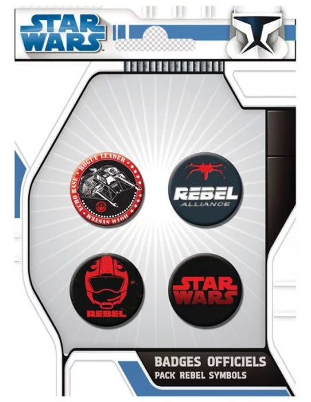 es::PACK 4 CHAPAS STAR WARS - REBELDES