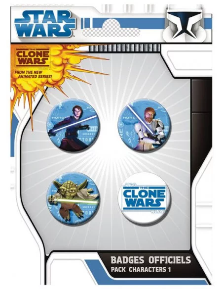 es::PACK 4 CHAPAS STAR WARS - CLONE WARS