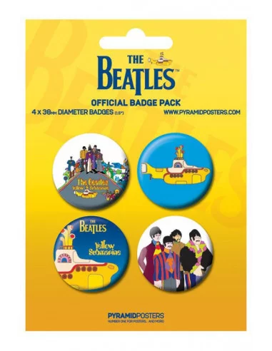 es::PACK 4 CHAPAS THE BEATLES - YELLOW SUBMARINE