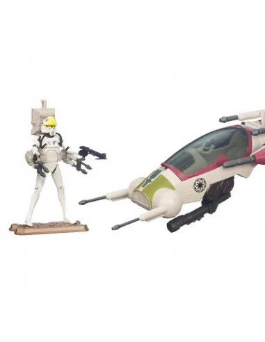 es::Class I Vehicle: Republic Attack Dropship With Clone Pilot - Vehículo con figura Star Wars Hasbro
