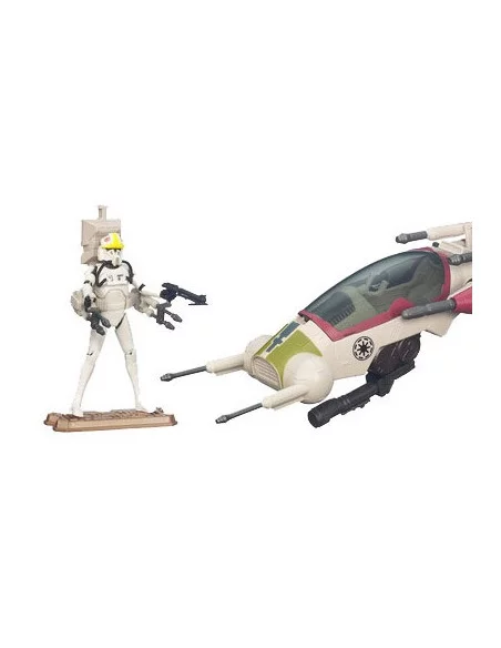 es::Class I Vehicle: Republic Attack Dropship With Clone Pilot - Vehículo con figura Star Wars Hasbro
