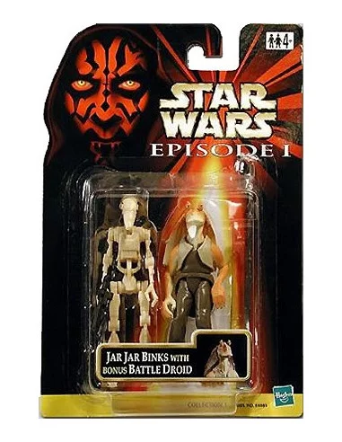 es::Jar Jar Binks With Battle Droid - Figura Star Wars Hasbro