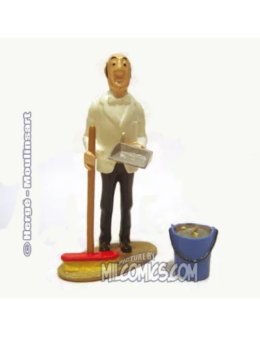 es::NESTOR CON SU ESCOBA -Figura de plomo Tintín