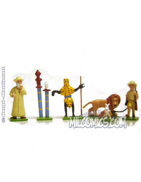 es::MINI SERIE TINTÍN EN EL CONGO. Set de 6 Minifiguritas de plomo Tintín