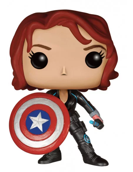 es::Los Vengadores 2 La Era de Ultrón POP! Marvel Vinyl Figura Black Widow With Cap's Shield 9 cm