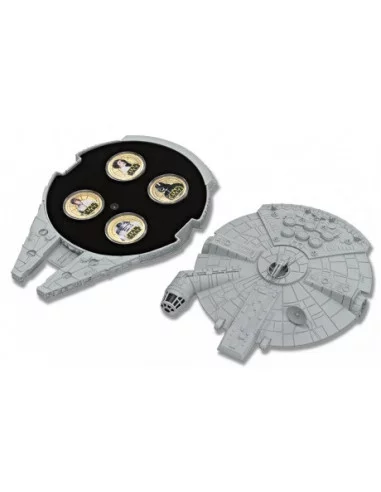 es::Star Wars: Halcón Milenario Set 4 Monedas Baño Oro Ed Coleccionista