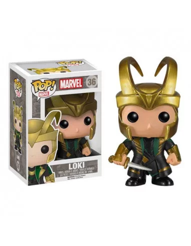 es::Thor 2 POP! Marvel Vinyl Cabezón Loki with Helmet 10 cm