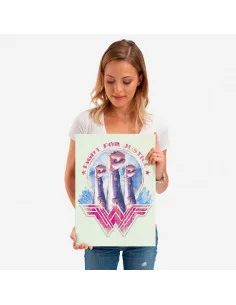 es::DC Comics Póster de metal Wonder Woman Fight for Justice - Alex Ross 45 x 32 cm