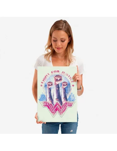 es::DC Comics Póster de metal Wonder Woman Fight for Justice - Alex Ross 45 x 32 cm