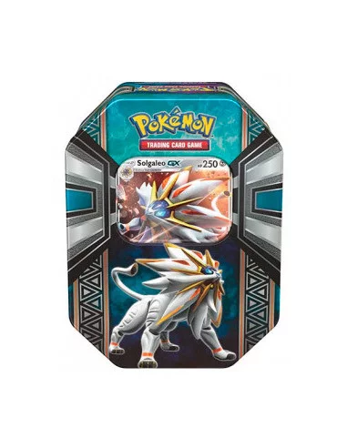 es::Pokémon JCC Caja metálica Spring 2017 Solgaleo-GX - Juego de cartas coleccionable