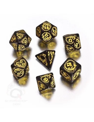 es::Set de 7 dados Dragons. Black / Yellow
