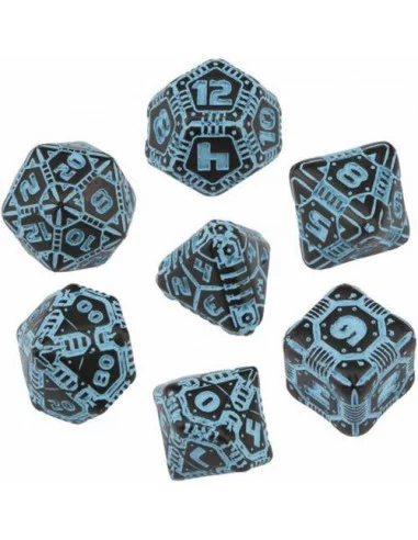 es::Set de 7 dados Tech. Black / Blue